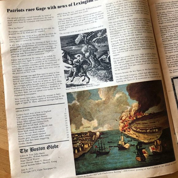 The Boston Globe Nation's 200th Anniversary Battle of Bunker Hill, Magazine 1975 - Picture 6 of 7